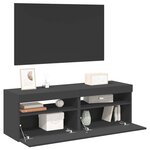vidaXL Meubles TV avec lumières LED 2 Pièces gris 60x35x40 cm