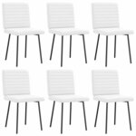 vidaXL Chaises à manger lot de 6 blanc similicuir