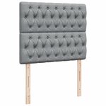 vidaXL Sommier à lattes de lit et matelas gris clair 120x190 cm tissu