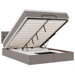 vidaXL Lit ottoman avec matelas et LED taupe 140x200 cm tissu