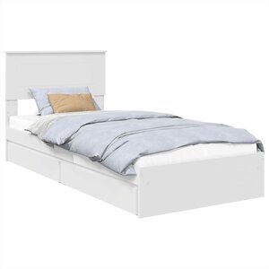 vidaXL Lit de Rangement Blanc 75 x 190 cm Bois d'ingénierie