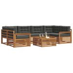 vidaXL Ensemble de canapés d'extérieur 7 pc Naturel et Anthracite