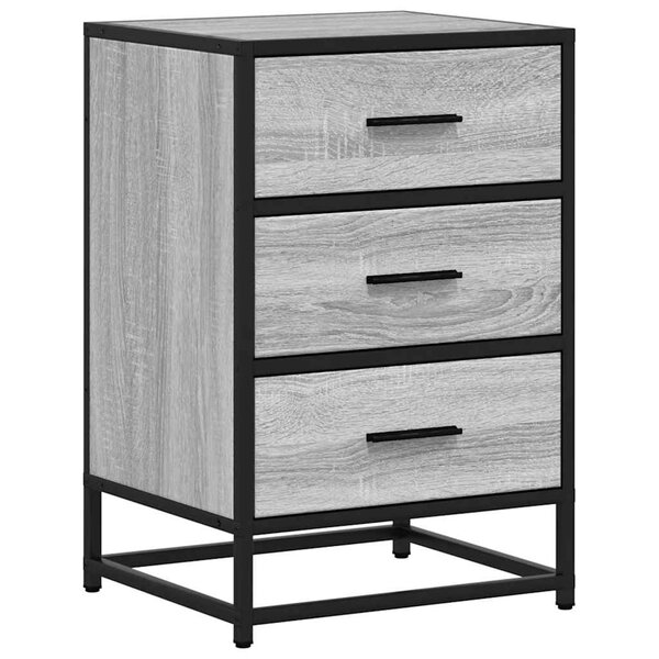vidaXL Table de chevet sonoma gris 40x34 5x60 cm bois ingénierie métal