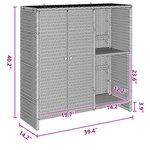 vidaXL Armoire de rangement avec stockage Gris 100 x 36 x 102 cm Rotin