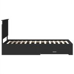 vidaXL Cadre de lit Noir et argent 75 x 190 cm Bois d'ingénierie