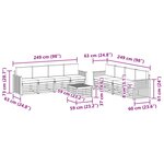 vidaXL Ensemble de canapés d'extérieur 9 pc Naturel et gris clair