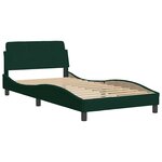 vidaXL Cadre de lit Dover vert foncé 100x200 cm velours
