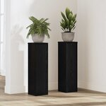 vidaXL Support de Plante 2 Pièces Chêne noir 17 x 17 x 60 cm