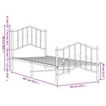 vidaXL Cadre de lit métal sans matelas avec pied de lit noir 80x200 cm