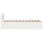 vidaXL Cadre de lit sans matelas blanc 135x190 cm bois de pin massif