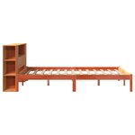 vidaXL Lit bibliothèque sans matelas cire marron 135x190 cm pin massif