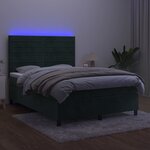 vidaXL Sommier à lattes de lit avec matelas LED Vert foncé 140x190 cm