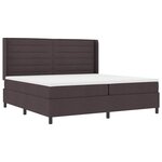 vidaXL Lit à ressort LED avec matelas Marron foncé 200 x 200 cm tissu