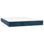 vidaXL Sommier à lattes de lit avec matelas LED Bleu foncé 140x190 cm