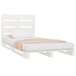 vidaXL Cadre de lit Blanc 75x190 cm Bois pin massif Petit simple