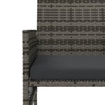 vidaXL Canapé de jardin 2 places avec table et tabourets gris rotin