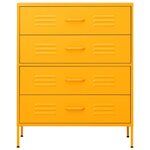 vidaXL Commode Jaune moutarde 80x35x101 5 cm Acier