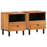 vidaXL Tables de chevet 2 Pièces 40x33x46 cm Bois d'acacia massif