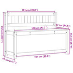 vidaXL Banc Blanc 110x41x76 5 cm Bois de pin massif