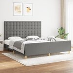 vidaXL Cadre de lit sans matelas gris foncé tissu