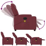 vidaXL Fauteuil de massage inclinable électrique Rouge bordeaux Tissu