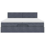 vidaXL Cadre de lit ottoman avec matelas gris foncé 200x200 cm velours