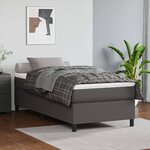 vidaXL Sommier à lattes de lit avec matelas Gris 90x190 cm Similicuir