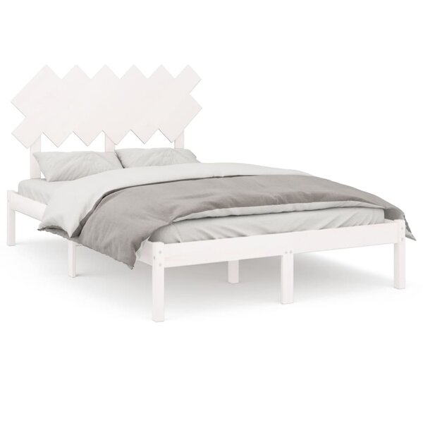vidaXL Cadre de lit sans matelas blanc 120x200 cm bois massif