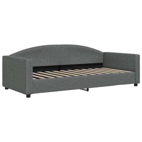vidaXL Lit de repos sans matelas gris foncé 90x200 cm tissu