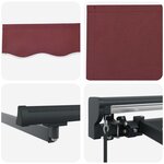 vidaXL Cadre de store manuel avec LEDs Bourgogne et Anthracite 5 x 3 m