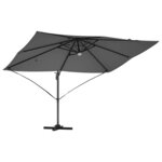 vidaXL Parasol Roma à Bras Déporté Anthracite  Noir 352 x 251 x 265 cm