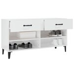 vidaXL Armoire à chaussure Blanc brillant 102x35x55 cm Bois ingénierie