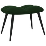 vidaXL Chaise de relaxation avec tabouret Vert foncé Velours