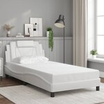 vidaXL Cadre de lit avec lumières LED blanc 100x200 cm similicuir
