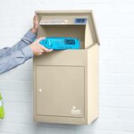 Boîte à colis moyenne 1 porte Beige à accès frontal Acier galvanisé SMART PARCEL BOX®