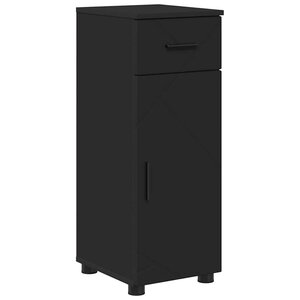 vidaXL Cabinet de salle de bain Noir 30 x 35 x 80 cm Bois d'ingénierie