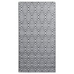 vidaXL Tapis d'extérieur Blanc et noir 80x150 cm PP