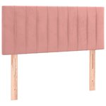 vidaXL Sommier à lattes de lit avec matelas Rose 90x190 cm Velours