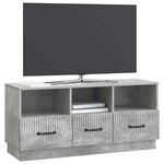 vidaXL Meuble TV Gris béton 102 x 34 5 x 47 cm Bois d'ingénierie