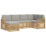 vidaXL Ensemble de canapés d'extérieur 6 pc Blanc et gris clair
