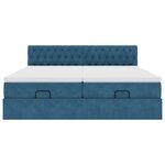 VidaXL Cadre de lit ottoman avec matelas bleu foncé 180x200 cm velours