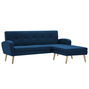 vidaXL Canapé en forme de L revêtement en tissu 186x136x79 cm bleu