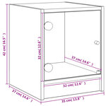 vidaXL Tables de chevet et portes vitrées 2Pièces sonoma gris 35x37x42cm