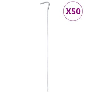 vidaXL Piquets de tente 50 Pièces 30 cm Ø5 mm acier galvanisé