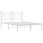vidaXL Cadre de lit métal sans matelas et tête de lit blanc 140x190 cm