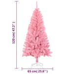 vidaXL Sapin de Noël artificiel avec support rose 120 cm PVC