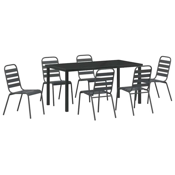 vidaXL Ensemble de salle à manger pour jardin 7 Pièces Anthracite