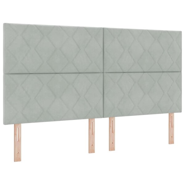 vidaXL Tête de lit LED Gris clair 180 cm Velours