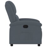 vidaXL Fauteuil inclinable Gris foncé Velours