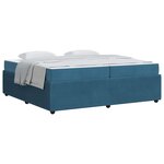 vidaXL Cadre de lit avec matelas Bleu 200 x 200 cm tissu